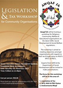 Awqaf SA Legislation & Tax Workshops